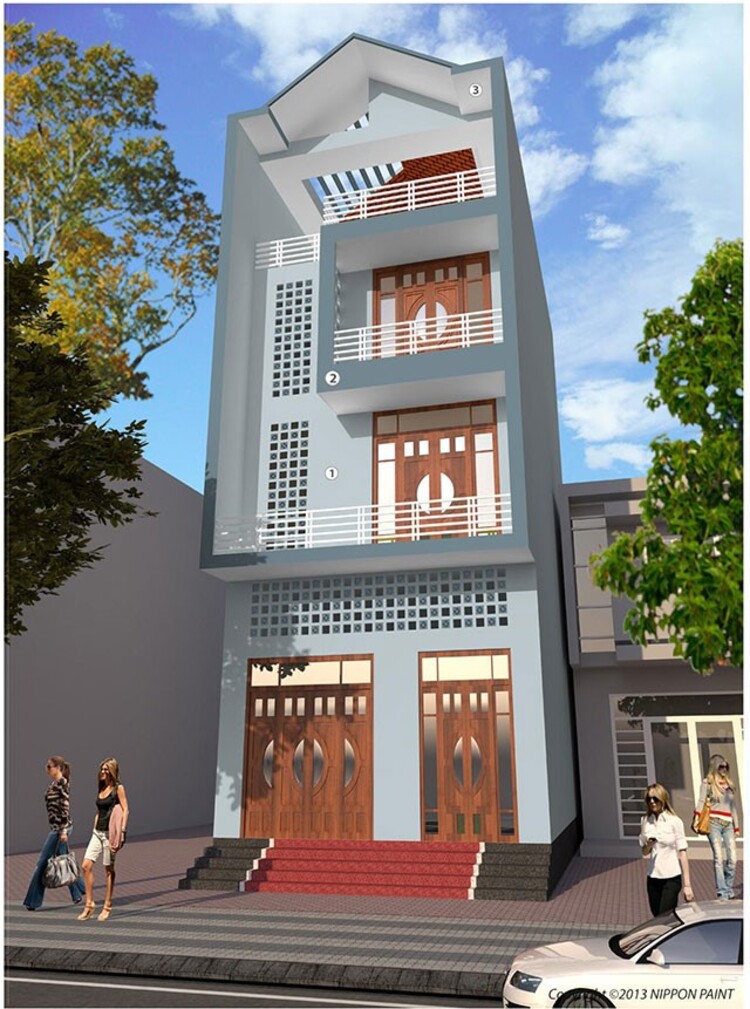 Nhà ống sơn màu gì đẹp? 10 mẫu sơn nhà ống xu hướng 2024 19 nhà ống sơn màu gì đẹp