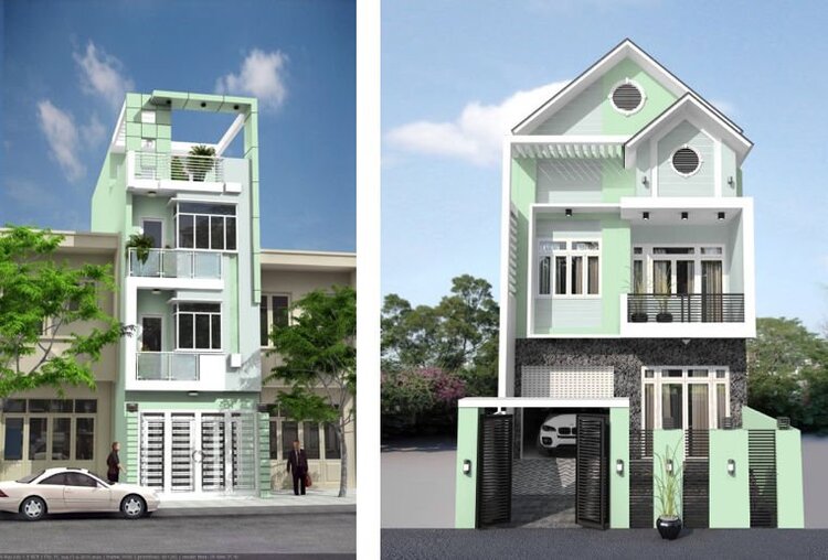 Nhà ống sơn màu gì đẹp? 10 mẫu sơn nhà ống xu hướng 2024 9 nhà ống sơn màu gì đẹp